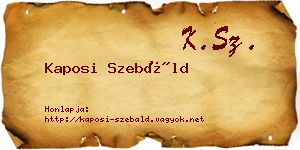 Kaposi Szebáld névjegykártya